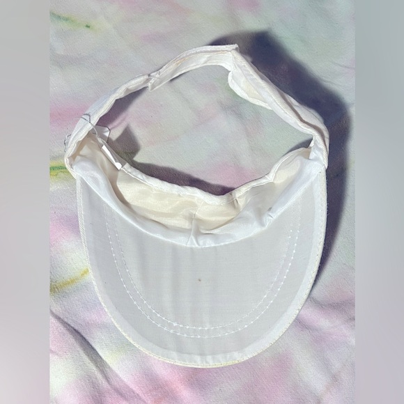 Hand Painted Tropical Hawaii Beach Scene on White 100% Cotton Visor OSFM - Picture 4 of 4